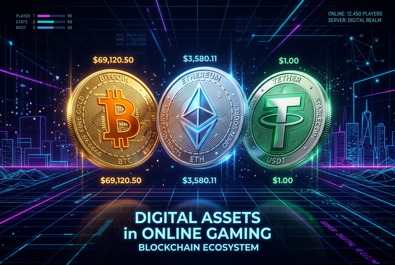 Zestawienie popularnych kryptowalut BTC ETH LTC i USDT używanych w kasynach online