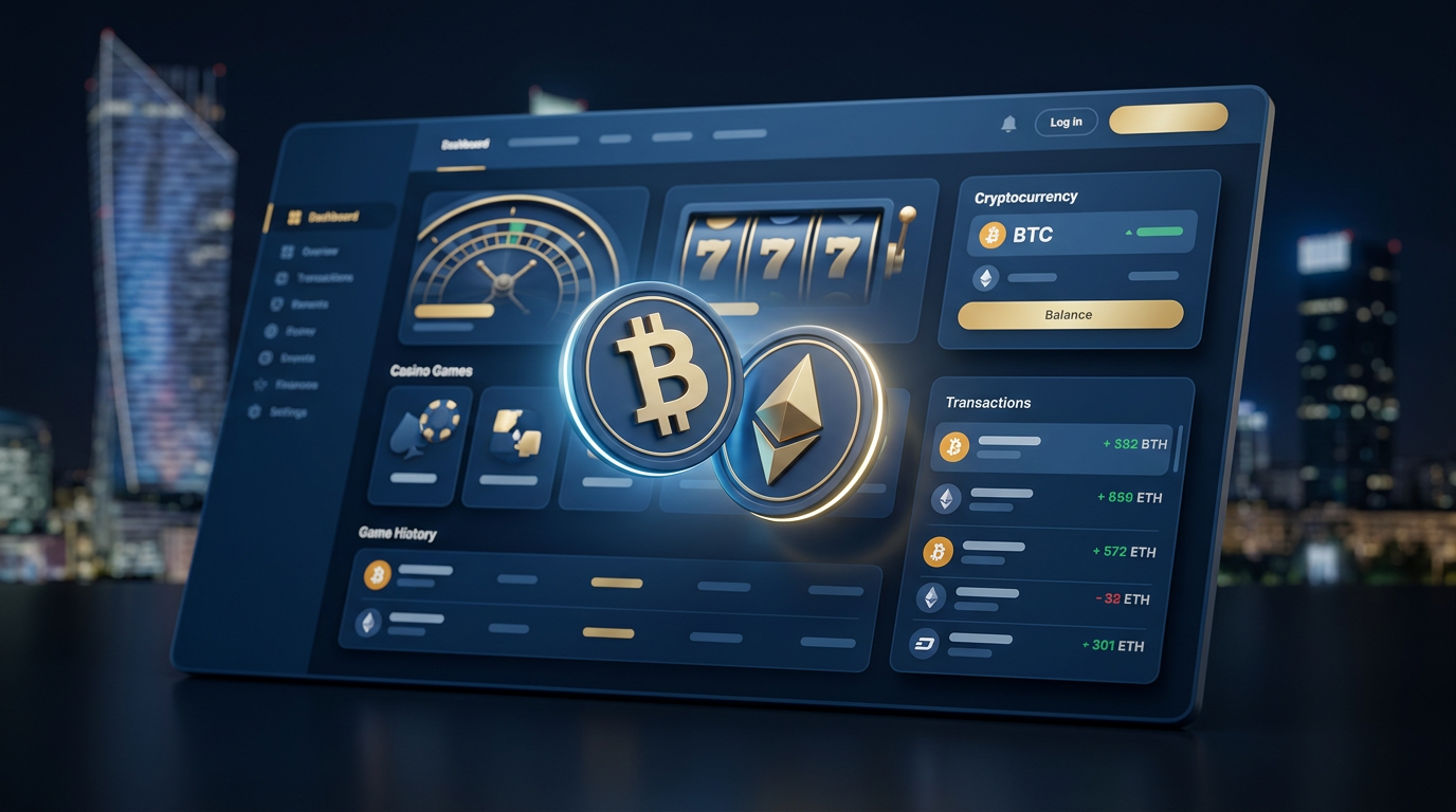 Najlepsze krypto kasyna 2026 - wizualizacja technologii blockchain w hazardzie