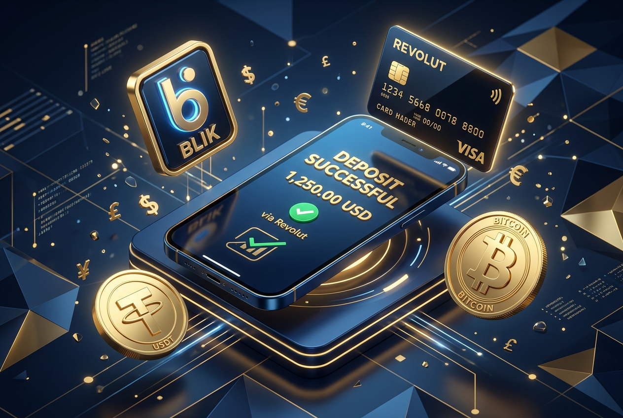 Render 3D przedstawiający nowoczesne ikony płatności mobilnych i portfeli kryptowalutowych na ciemnym tle